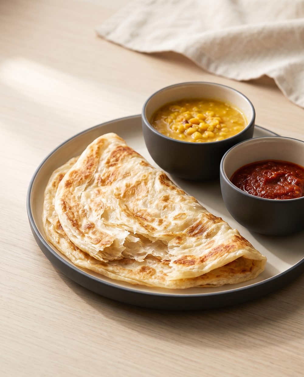 Roti Canai Kosong, Dhal & Sambal